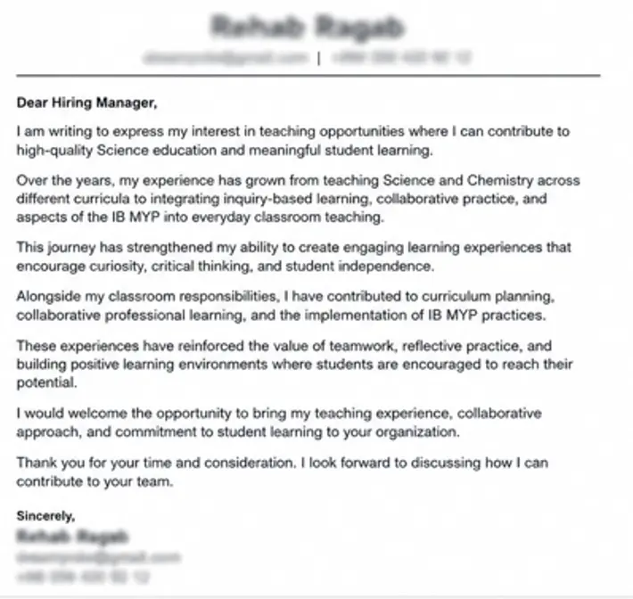 Cover Letter Crafting
